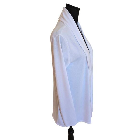 DKNY Donna Karen NY Womens White Long Sleeve Draped Front Cardigan Sweater Small - Picture 4 of 10